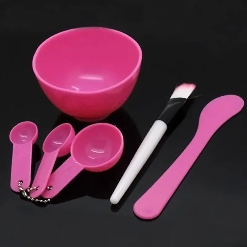 Пластиковая маска для лица 4 в 1 DIY инструмент для смешивания чаши щетка ложка палка инструмент набор для ухода за лицом