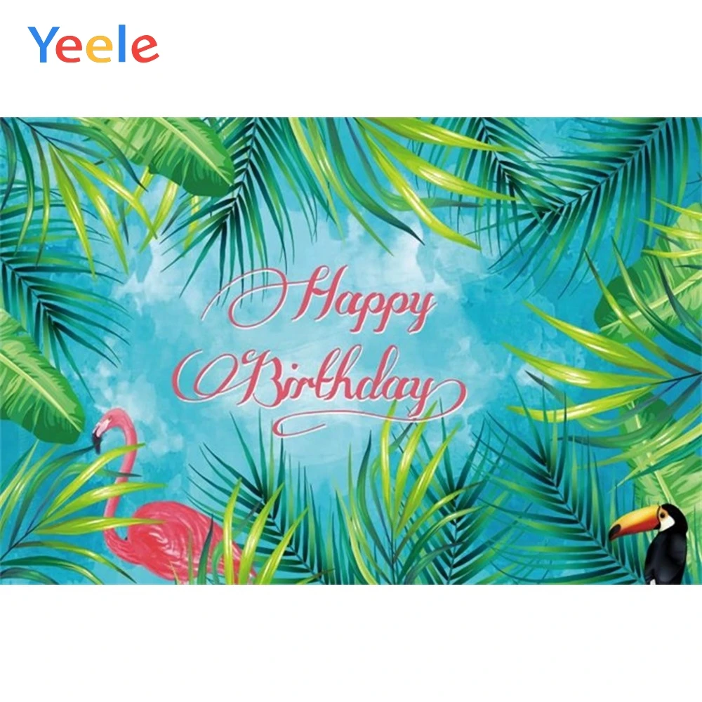 

Фотофоны Yeele с тропическими листьями и фламинго для вечерние студии
