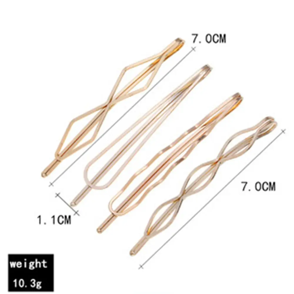 3 шт./компл. корейские модные дизайнерские простые металлические заколки для