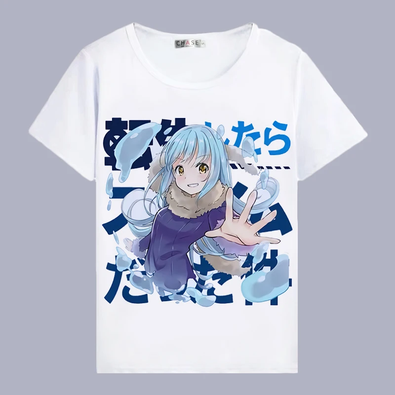 Футболка для косплея «That Time I Got Reincarnated as a Slime», летняя футболка в стиле аниме «Rimuru Tempest», Женская/Мужская футболка, костюм для косплея