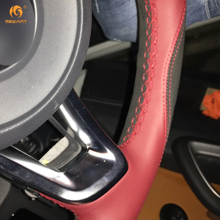 Винно красный кожаный черный замшевый чехол MEWANT для Volkswagen Golf 7 GTI R MK7 VW Polo Scirocco 2015