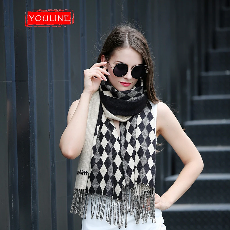 YOULINE 2018 Новый Модный зимний теплый кашемировый шарф женские шали из пашмины