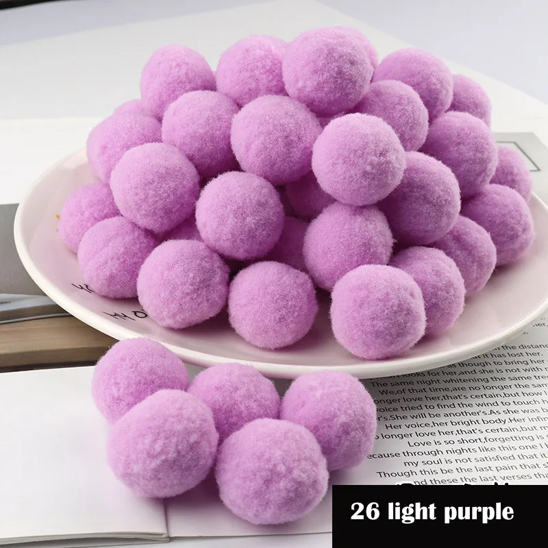 26 light purple Помпоном 8/10/15/20/25/30 мм Мини пышная Нижняя Pom Poms помпонами помпоном ручной работы набор «сделай сам» для ремесла домашнего декора Швейные принадлежности - Цвет: 26 light purple
