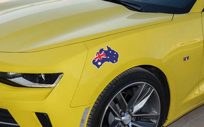 HotMeiNi Car Styling Australia Silhouette Map Flag Waterproof Decal 3D Sticker Body Bumper Accessories 12.8*10cm | Автомобили и