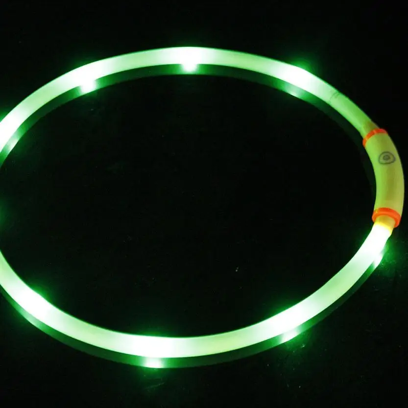 Ошийник для собак водонепроницаемый USB прочный экологичный безопасный перезаряжаемый светящийся светильник с LED-подсветкой для кошек, товар F299.