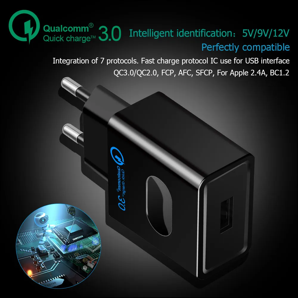 Олаф Quick Charge 3 0 USB Зарядное устройство быстрый мобильный телефон QC3.0 совместимое 2