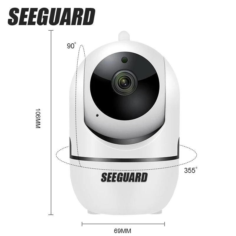 SEEGUARD HD 1080/720P Wireless Ip Camera Conico Cloud Intelligent Automatic Security Wifi Mini CCTV Indoor Outdoor | Безопасность и