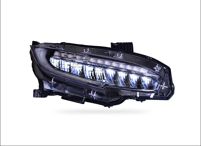 KOWELL автомобильный Стайлинг для Honda Civic 10th полный светодиодный фары с желтым движущимся поворотным светом Головной фонарь светодиодный DRL передний свет