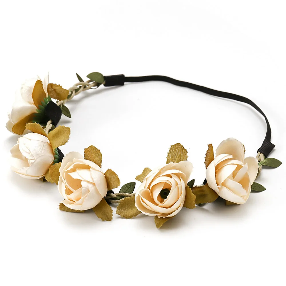 Style 26 HIYONG Цветочная Корона синяя Цветочная Корона Свадебная Цветочная Корона повязка на голову Корона из цветов для девочки фестиваль Diy аксессуары для волос 26 стилей - Окраска металла: Style 26