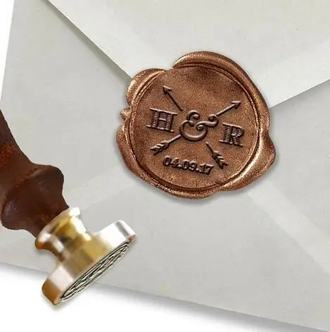 Персонализированные монограмма 2 Начальные Пользовательские Воск печать штамп 1