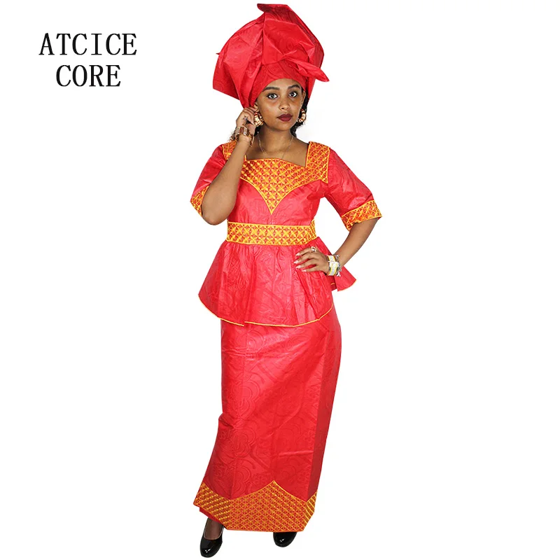 Африканские платья для женщин базин богатый дизайн вышивка длинное платье