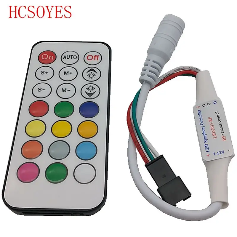 

21 keys IR RF remote RGB led controller for led pixels modules strip WS2811/WS2812B/TM1804/TM1809/INK1003 DC5V-24V