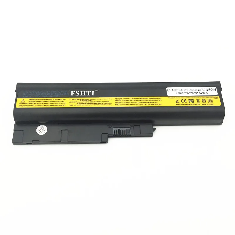 Черный аккумулятор 4400 мАч для IBM Lenovo ThinkPad R60 R60e R61 R61e R61i T60 T60p T61 T61p R500 T500 W500 SL400 SL500