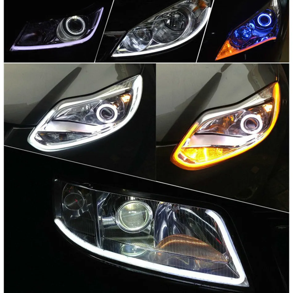 Дневные ходовые светильник GEETANS 2 шт. 30 см 45 60 гибкая мягкая трубка направляющая