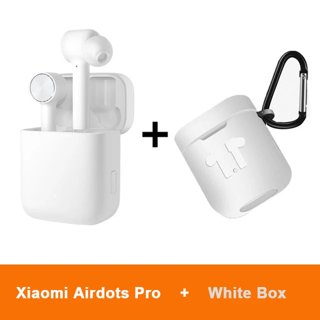 Оригинальные Xiaomi Airdots Pro TWS наушники Bluetooth беспроводные стерео ANC переключатель ENC Авто пауза кран управление наушники - Цвет: Add Whtie Case