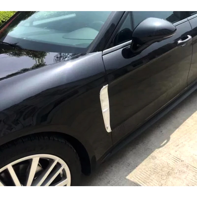 Для Porsche Panamera 971 Turbo хромовое углеродное волокно дверь боковое вентиляционное отверстие поток воздуха крыло выход крышка отделка дизайн крыла автомобиля