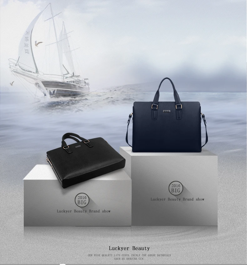 LUCKYER BEAUTY дизайнерский бренд бизнес мужской портфель Топ Натуральная кожа 1" портфель для ноутбука модные сумки через плечо