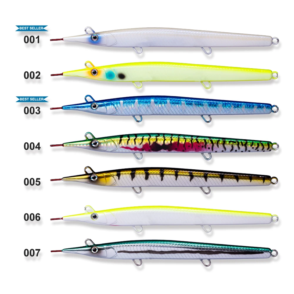 

Hunthouse leurre stickbait needle pencil sea fishing lure hard bait sea bass 140mm/180mm sinking skipping garfish sphyraena
