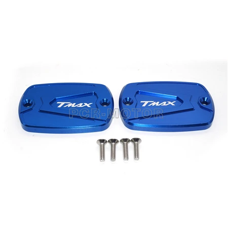 1 Pair blue ЧПУ Алюминий красный мотоцикл бачок для тормозной жидкости, топлива бак Кепки Крышка для YAMAHA T-Max 500 TMAX 500 530 - Цвет: 1 Pair blue