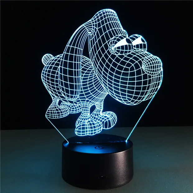 Светодиодная лампа с градиентом креативный светильник в виде милой собаки 3D
