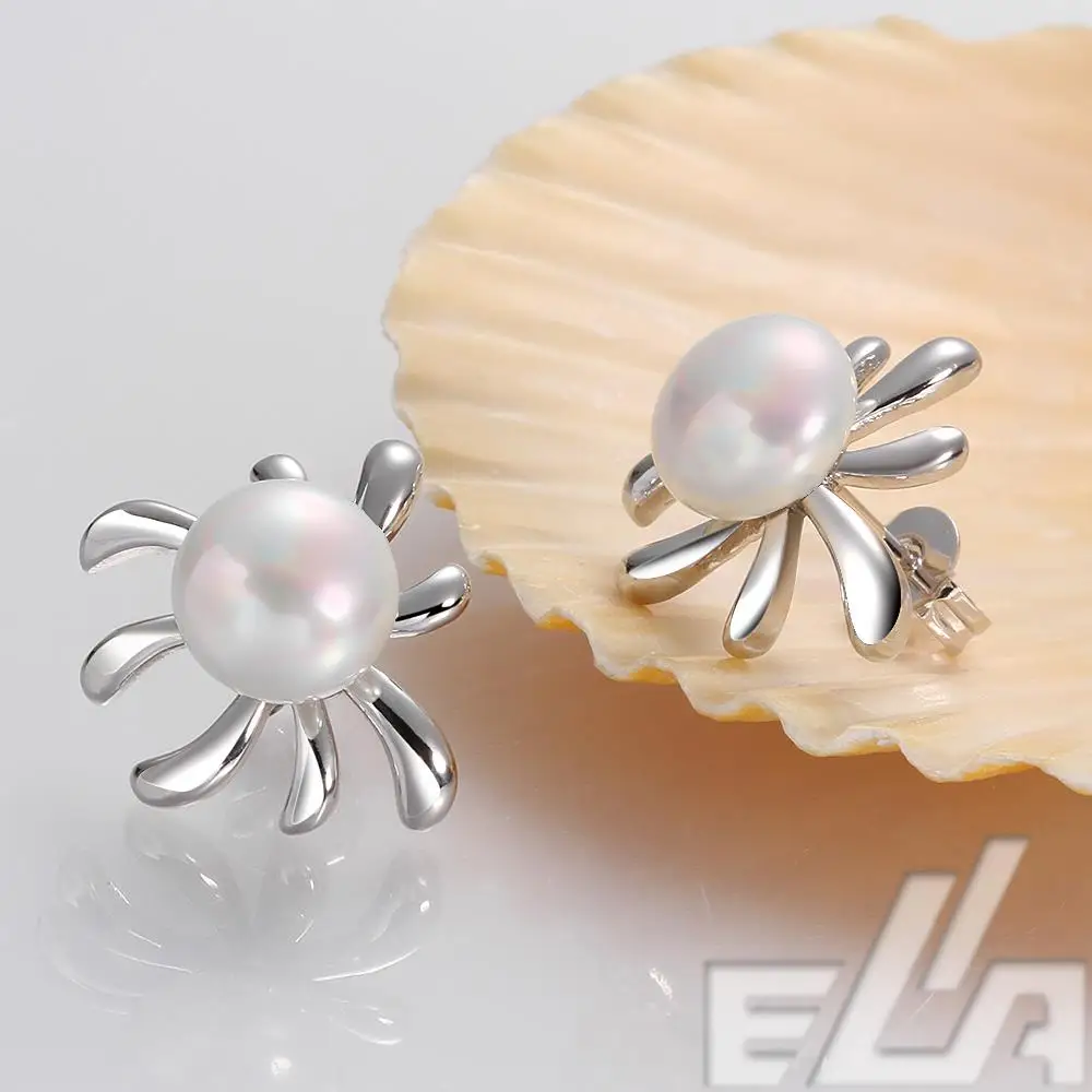 2014 New Fashion jewellery Platinum Plated artificial multi colored pearl earrings brincos femininos gift nice | Украшения и