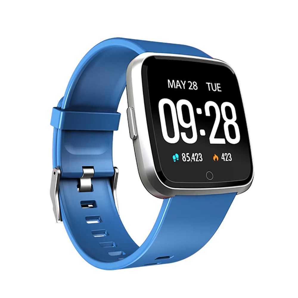 SCELTECH Y7 длительное время ожидания умные часы кровяное давление кислород Smartwatch водонепроницаемый BT4.0 монитор сердечного ритма для IOS Android - Цвет: Silicone Blue