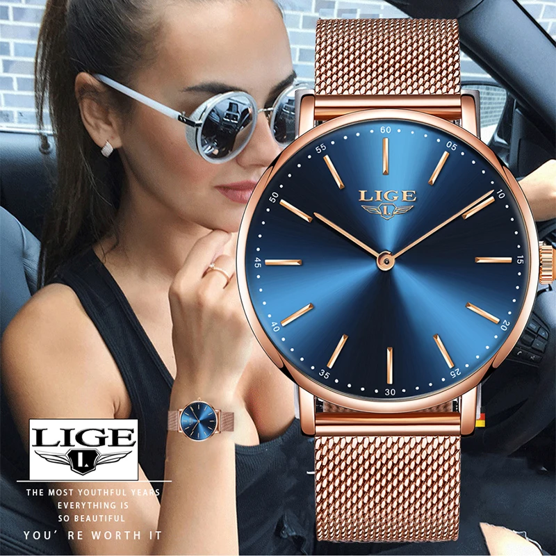 LIGE женские часы мужские лучший бренд класса люкс Zegarek Damski Montre Femme Homme Reloj Hombre +