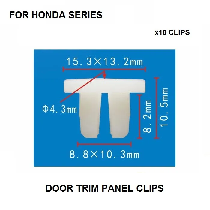 Зажимы отделки дверной панели 10x для HONDA боковая юбка панель стопорный винт