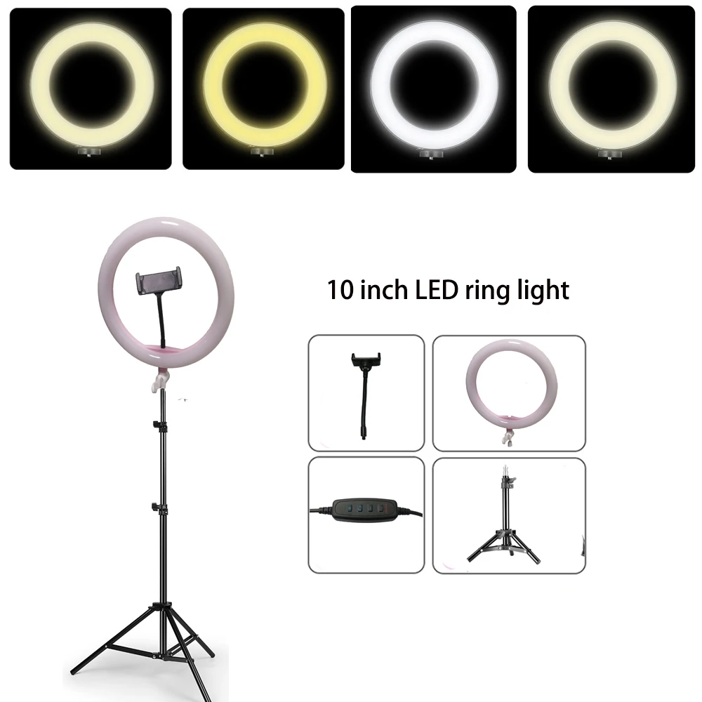 10 &quotDimmable Photo Video Studio кольцевая лампа 3200 5600 K светодиодный адаптер для освещения