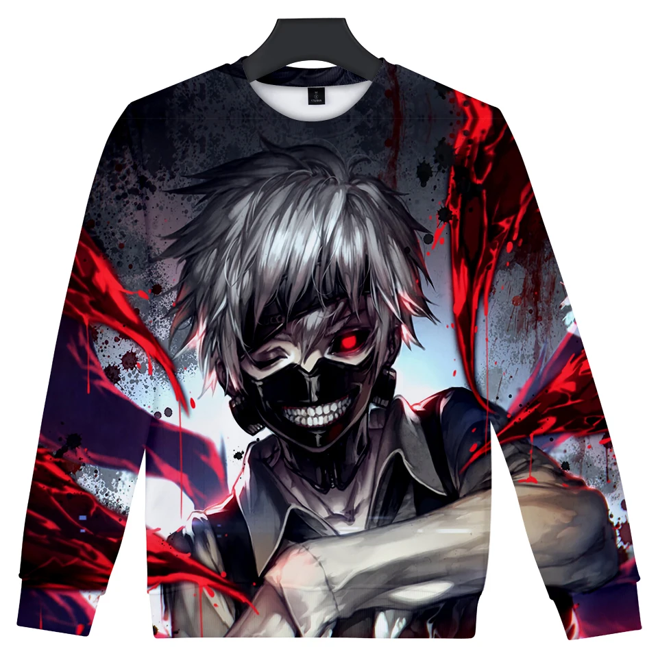 Tokyo ghoul/осенне зимняя популярная Повседневная футболка унисекс с длинными
