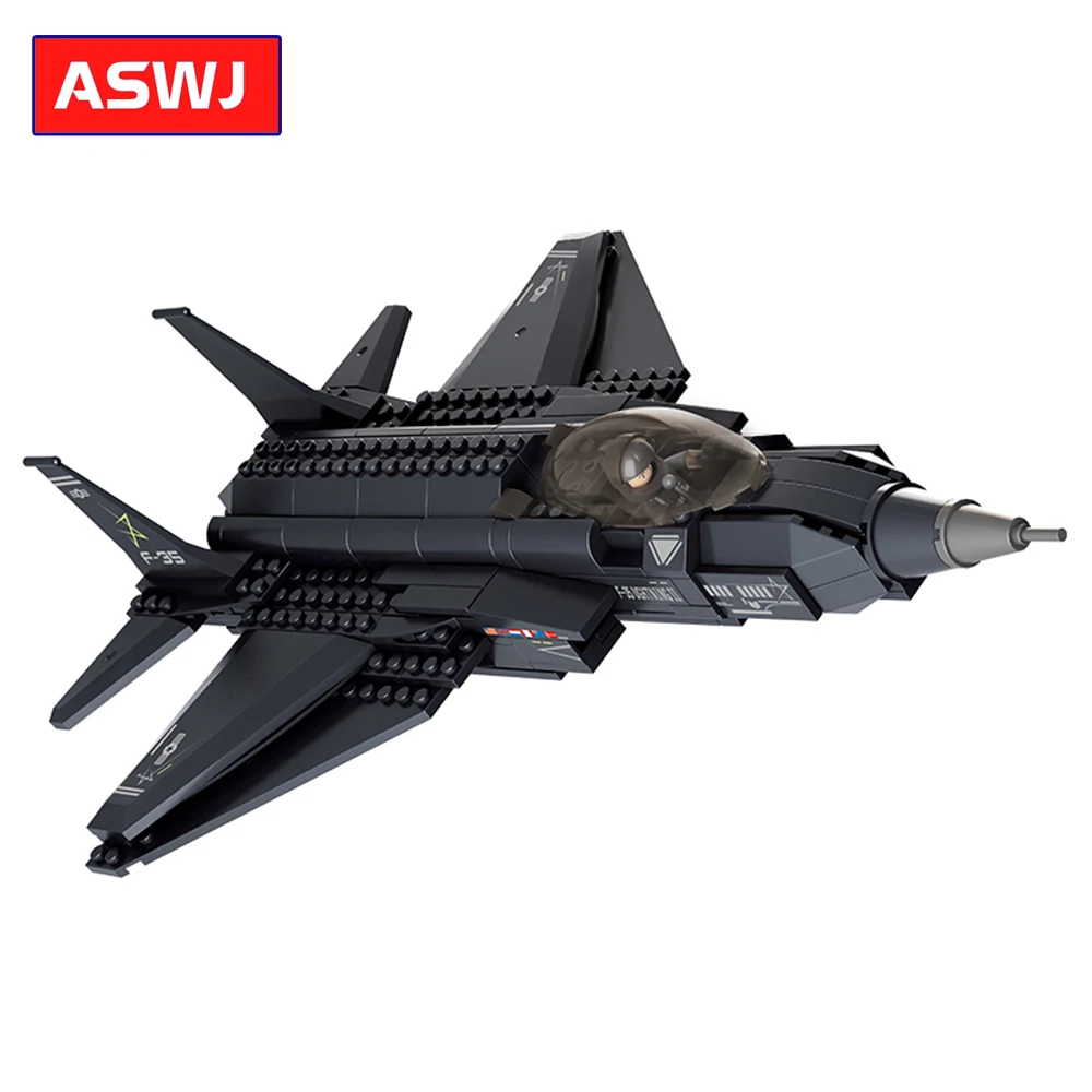 ВВС F117 стелс бомбардировщик строительные блоки самолет F 35 Кирпичи Модель дети
