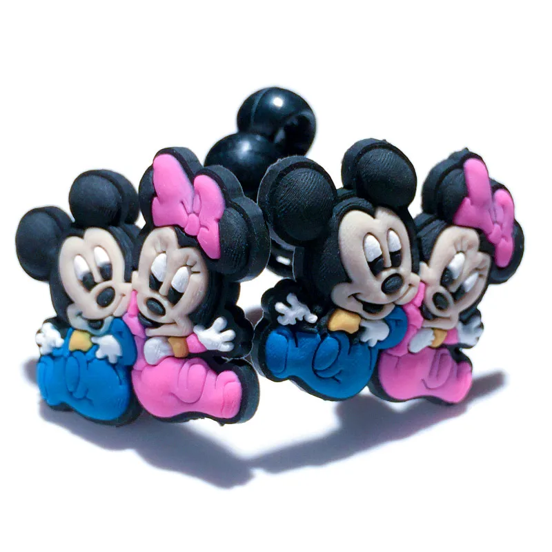 1 пара милые Микки Минни аксессуары для волос для девушек Аксессуары для девочек ПВХ+ эластичные ленты повязки для волос подарки для детей украшения для волос - Цвет: 3017-13