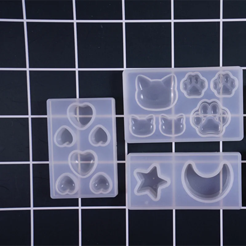 

DIY heart star cat shape clear necklace Epoxy Silicone Mold Resin Tools Pendant Mould Handmade Decor Casting Moulds accessory