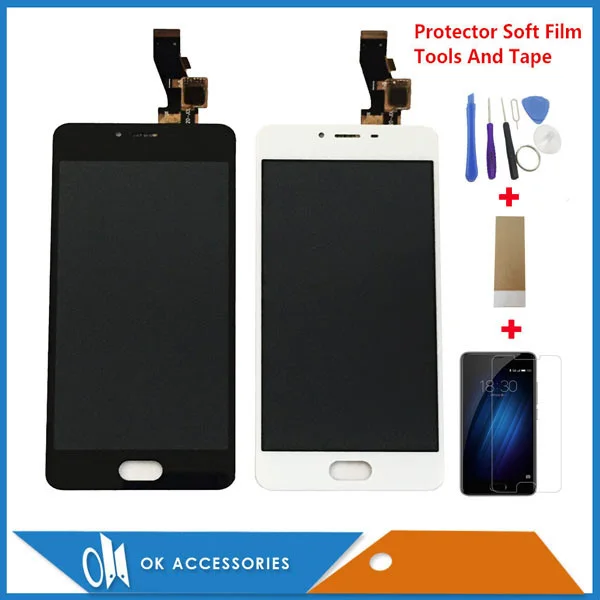 

Черно-белый цвет для Meizu M3 S M3S Mini Y685C Y685Q Y685M Y685H ЖК-дисплей с сенсорным экраном дигитайзер с комплектами