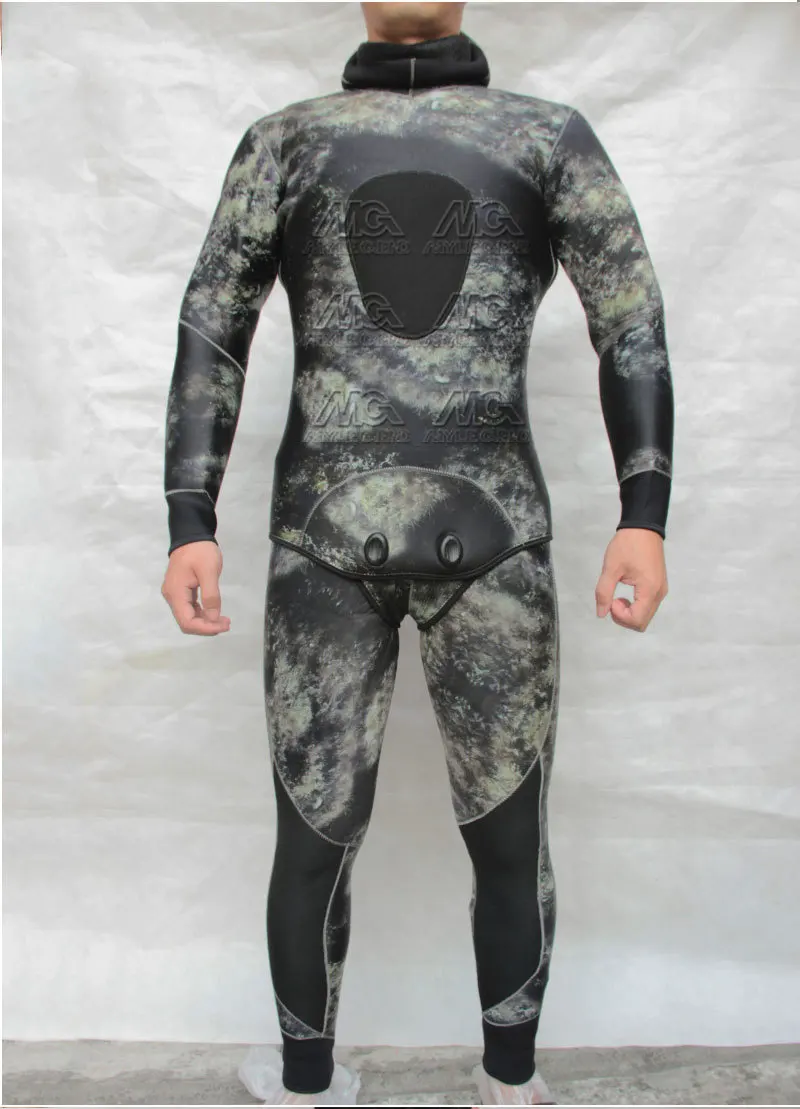 Подводная рыбалка гидрокостюм 5 мм неопрен 2 шт с капюшоном акваланг freediving