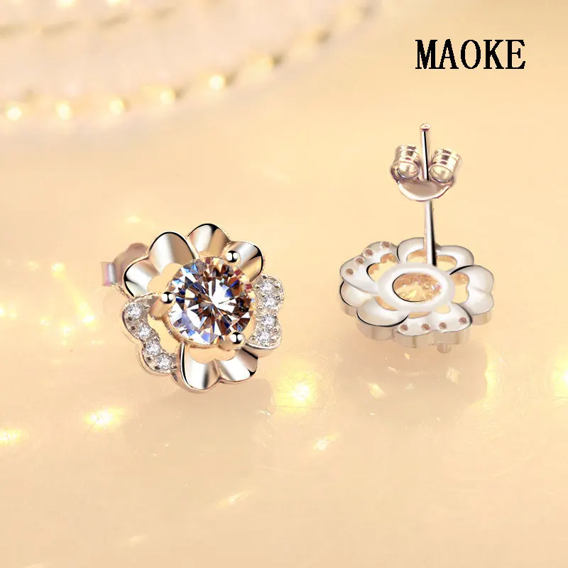 Акция S925 Tremella Spike III Sansheng сливы серьги гвоздики модные ювелирные изделия для