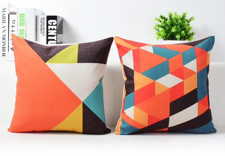 Новый современный накидки на подушки с геометрическим рисунком темно серые