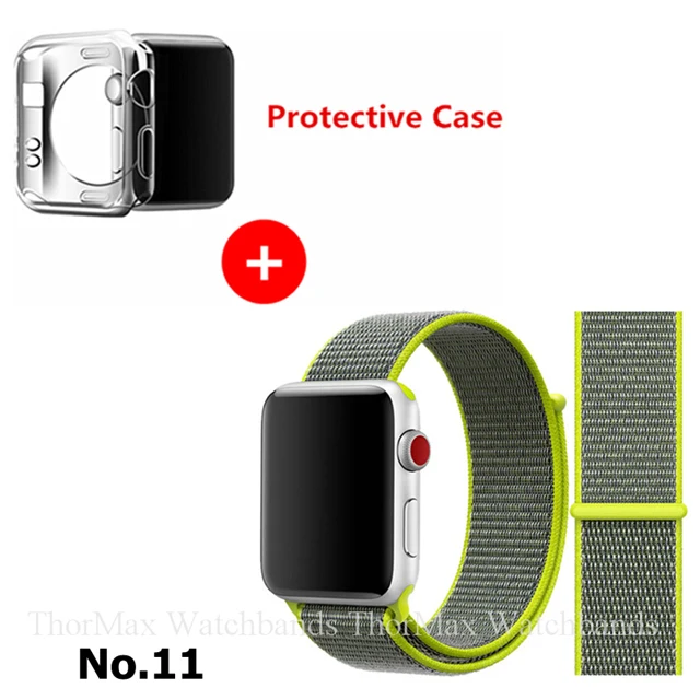 11-Flash Ремешок для Apple Watch Series 4 3 2 1 38 мм 42 мм нейлоновый мягкий дышащий браслет сменный ремешок Спортивная петля для iwatch 4 40 мм 44 мм - Цвет ремешка: 11-Flash