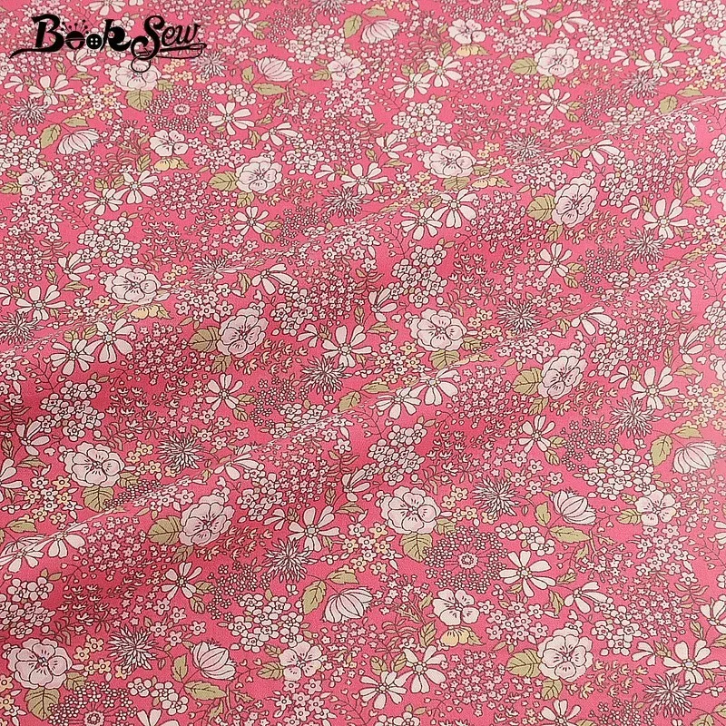 Booksew Flroal красный хлопок ткань платье швейная ткань ручной работы DIY простыня лоскутные одеяла Tissu дети тканевые шторы для дома