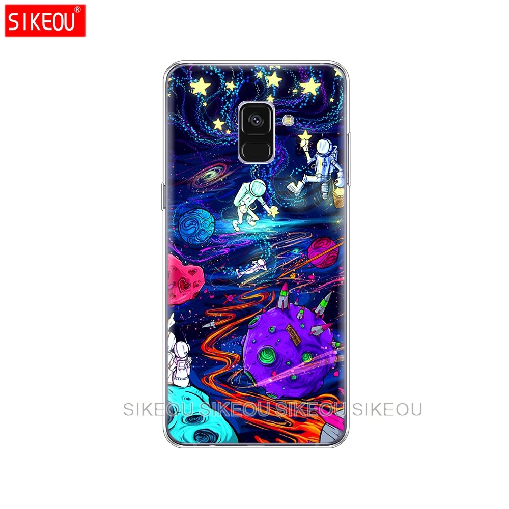 Силиконовый чехол для телефона Samsung Galaxy A6 A8 2018 A3 A310 A5 A510 A7 2016 2017 космическая луна