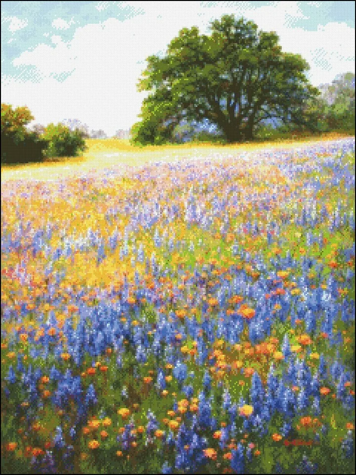 Набор для вышивки "Needlework for embroidery DIY DMC High Quality" - счетный крестик на 14 кт, масляная краска "Сладкий аромат весны".