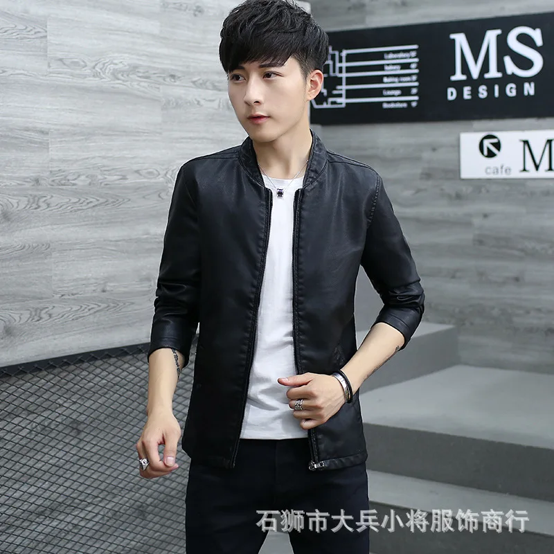 Мужская кожаная куртка из искусственной кожи эксклюзивная трендовая