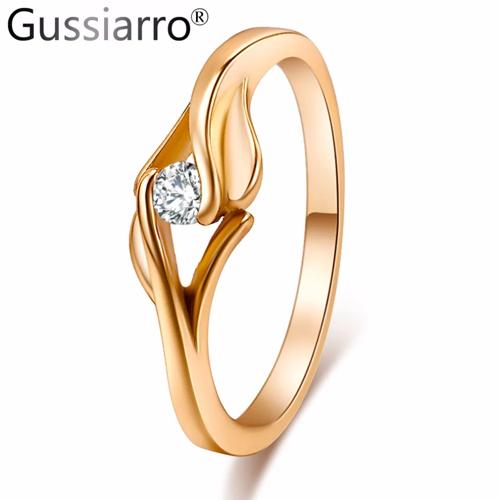 Gussiarro 2017 женское овальное кольцо желтое золото Заполненные ювелирные изделия