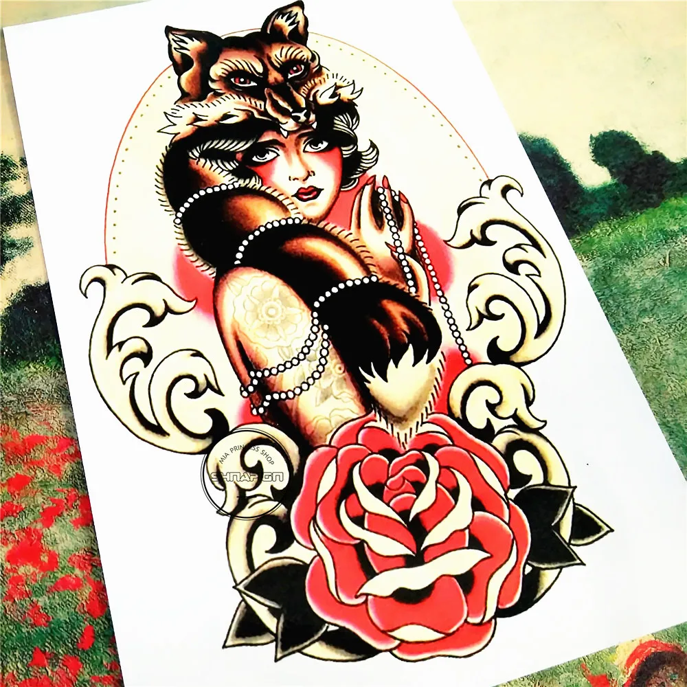 SHNAPIGN черные Феи Временные татуировки боди арт рукава флэш-наклейки 12*20 см