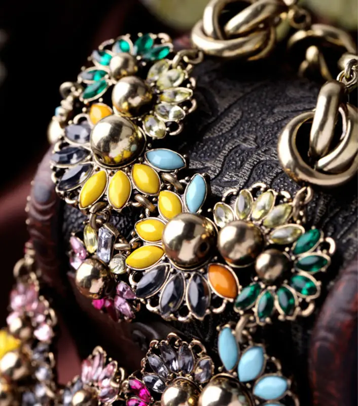 Ювелирные изделия в индийском стиле ожерелье роскошный внешний вид цветной