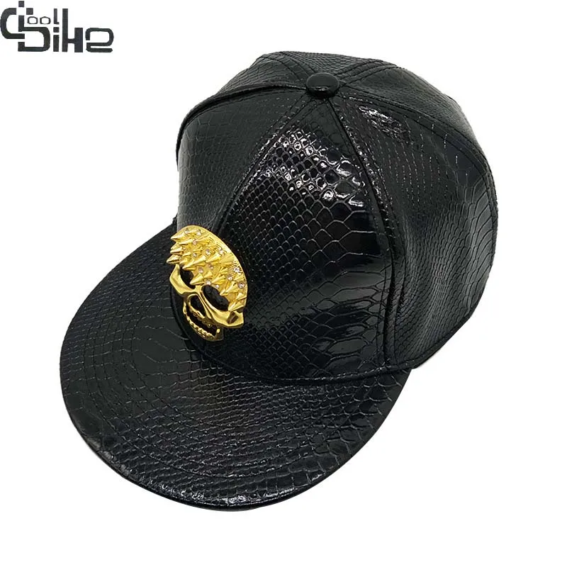 Новая бейсбольная кепка с черепом Snapback для мужчин и женщин хип-хоп плоская