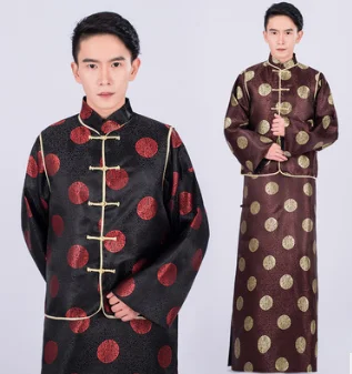 

ancient china clothing for men china Republican period cosplay clothing vintage long robe ancient chinese costume landlord robe