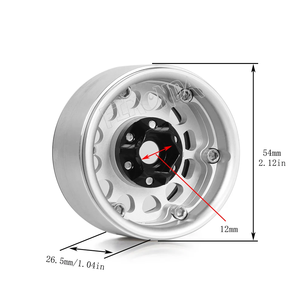 4 шт. колеса Beadlock 1 9 дюйма обода 12 мм с шестигранным креплением для 1/10 RC Гусеничный