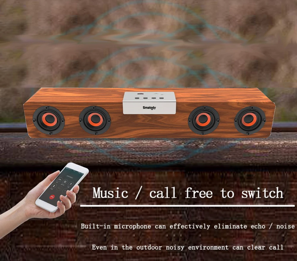 Smalody SL90 портативный Bluetooth динамик 20 Вт мини динамик звуковая панель компьютерные колонки Домашний кинотеатр усилитель