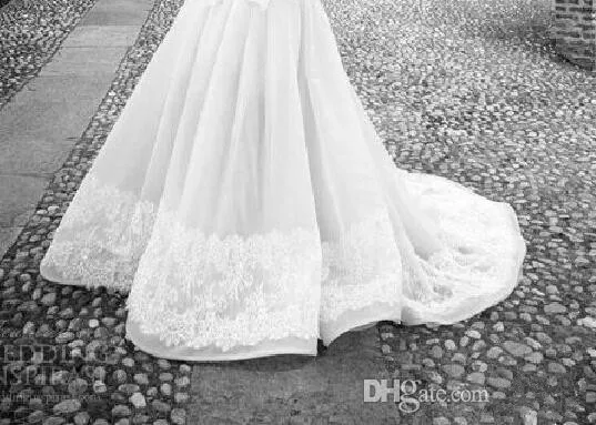 New Arrival Wedding Dresses 2016 Lace Strapless Chapel Train Cheap A-Line Bridal vestido De Novia | Свадьбы и торжества